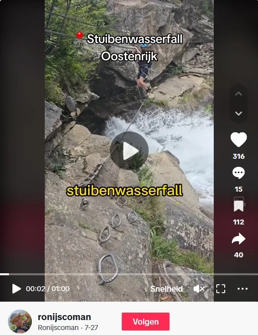 Stuibenfall via ferrata Route Video