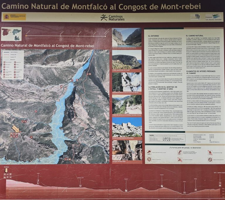 Camino Natural de Montfalco al Congost de Mont-rebel route map